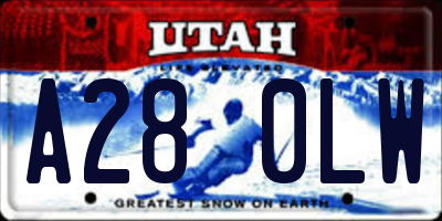 UT license plate A280LW