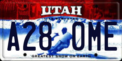 UT license plate A280ME