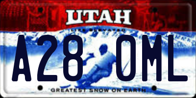 UT license plate A280ML