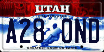 UT license plate A280ND