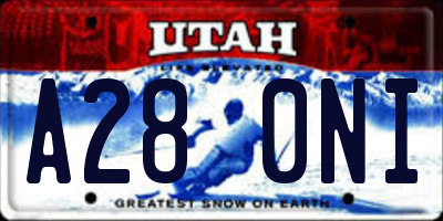 UT license plate A280NI