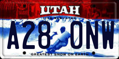 UT license plate A280NW