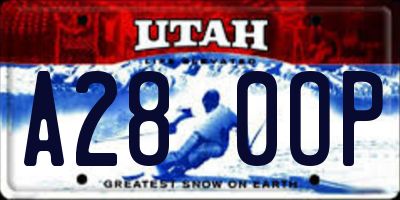 UT license plate A280OP