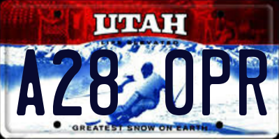 UT license plate A280PR