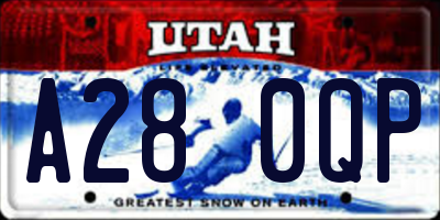 UT license plate A280QP