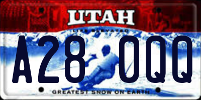 UT license plate A280QQ