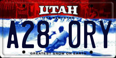 UT license plate A280RY