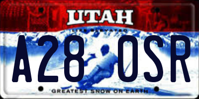 UT license plate A280SR
