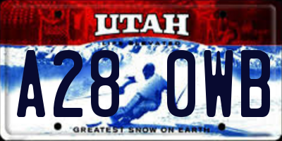 UT license plate A280WB
