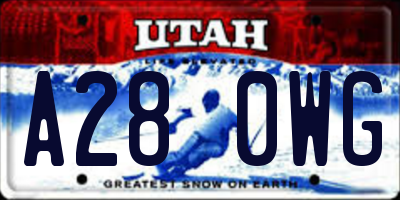 UT license plate A280WG