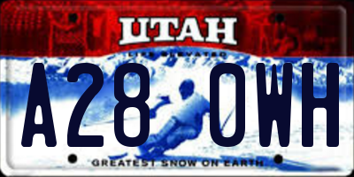 UT license plate A280WH