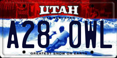 UT license plate A280WL