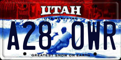 UT license plate A280WR