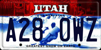 UT license plate A280WZ