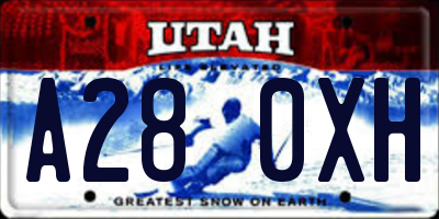UT license plate A280XH