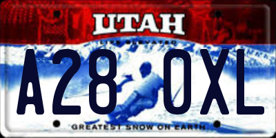 UT license plate A280XL