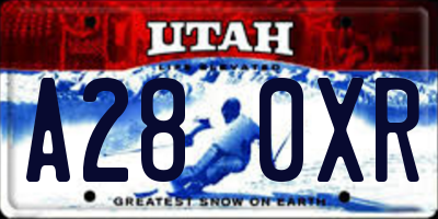 UT license plate A280XR