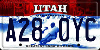 UT license plate A280YC