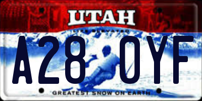 UT license plate A280YF