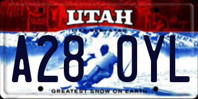 UT license plate A280YL