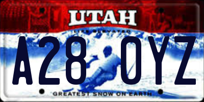 UT license plate A280YZ