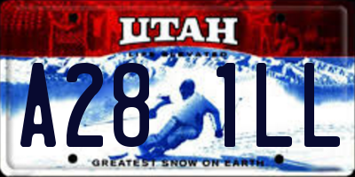 UT license plate A281LL