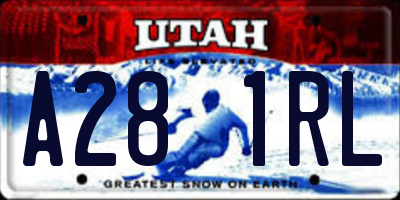 UT license plate A281RL