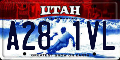 UT license plate A281VL