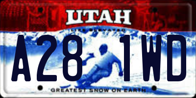 UT license plate A281WD