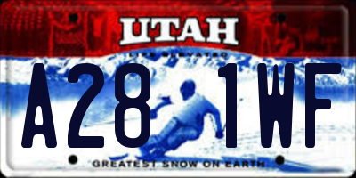 UT license plate A281WF