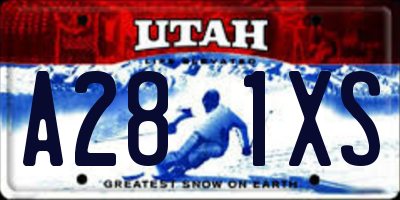 UT license plate A281XS