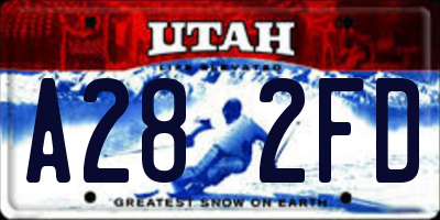 UT license plate A282FD