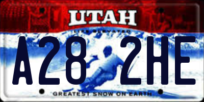 UT license plate A282HE
