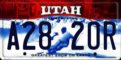 UT license plate A282OR