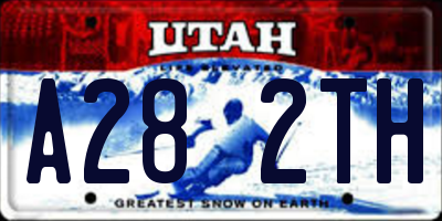 UT license plate A282TH
