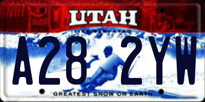 UT license plate A282YW