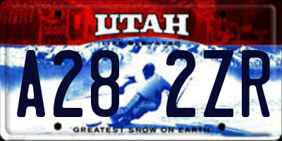 UT license plate A282ZR