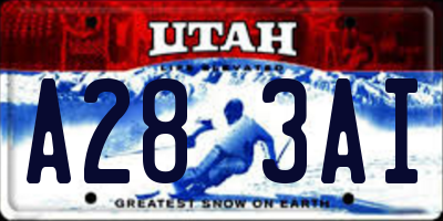 UT license plate A283AI