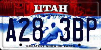 UT license plate A283BP