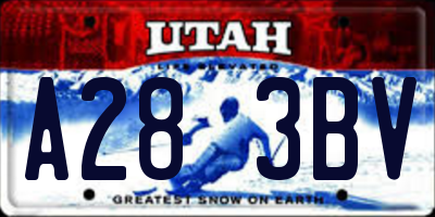 UT license plate A283BV