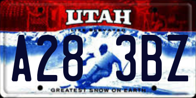 UT license plate A283BZ