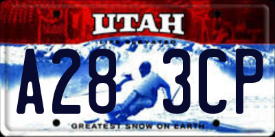 UT license plate A283CP