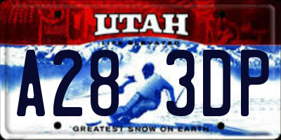 UT license plate A283DP
