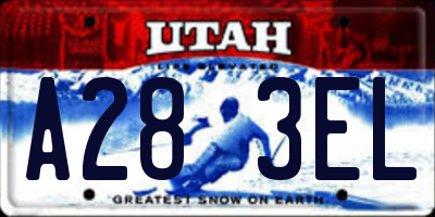 UT license plate A283EL