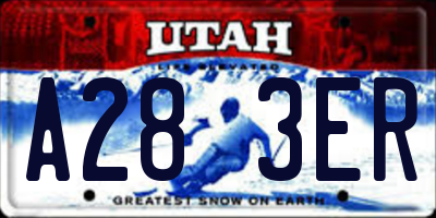 UT license plate A283ER