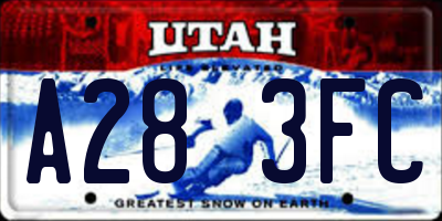 UT license plate A283FC