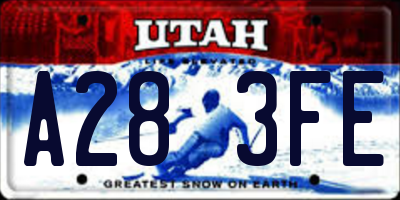UT license plate A283FE