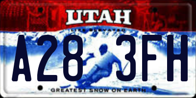 UT license plate A283FH