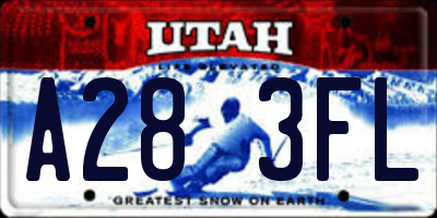 UT license plate A283FL