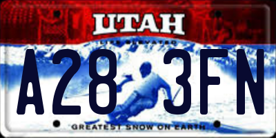 UT license plate A283FN